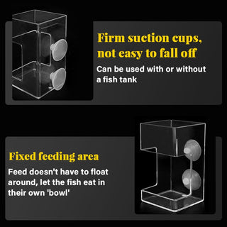 FeedDock – Clear Aquarium Feeding Ring and Tray with Suction Cups