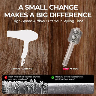 AirBeam Champagne – TYMO 3-in-1 Hot Air Dryer Brush for One-Step Drying & Styling