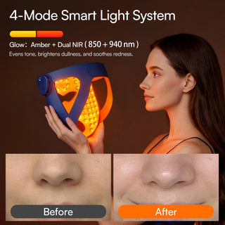 GlowWrap 4D – Dual NIR 940 nm Wireless LED Face Mask