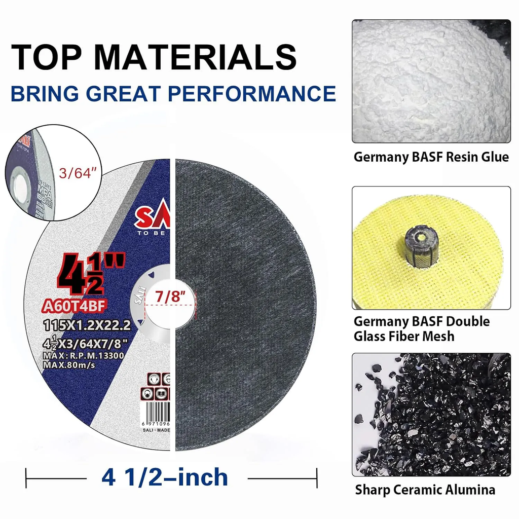 SteelSlice – 4-1/2" x 3/64" x 7/8" Type 1 Metal Cutting Discs, 5 Pack
