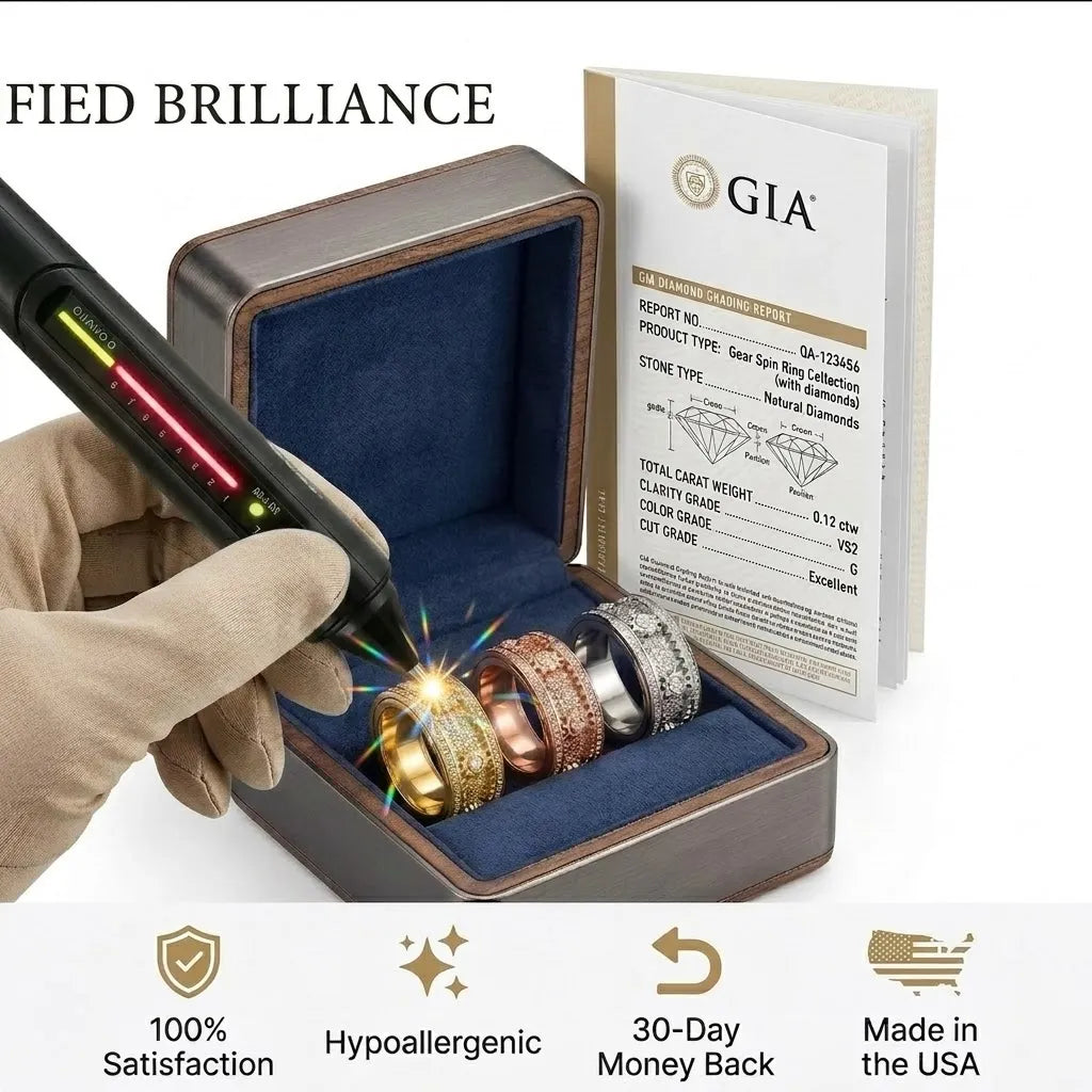 CalmSpin Ring – 18K Gold-Plated Spinner Ring for Everyday Calm