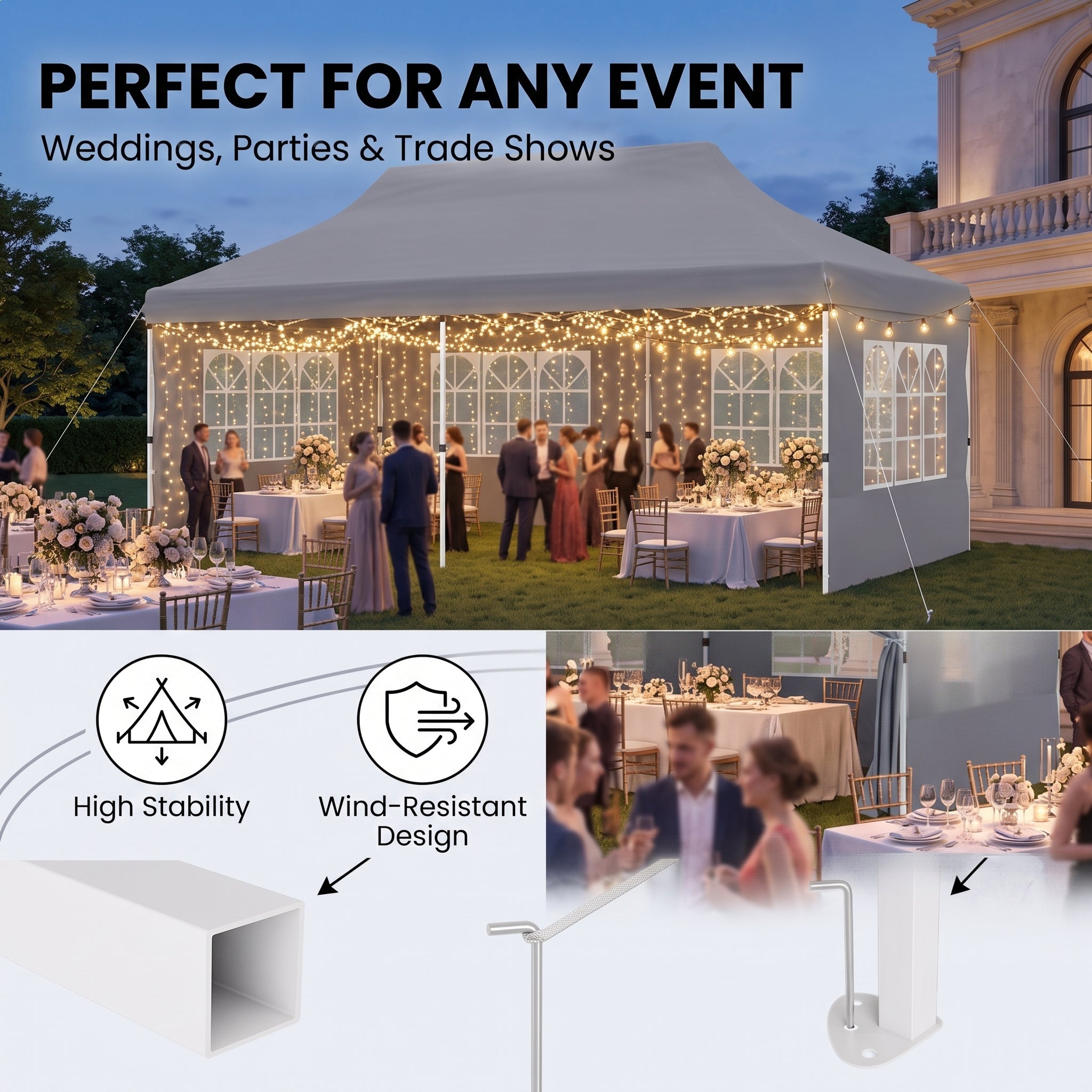 ShadeHaven – Heavy-Duty Pop-Up Canopy Tent with Removable Sidewalls