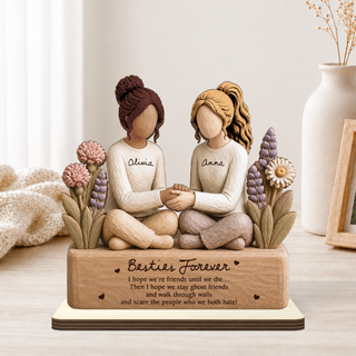 BestieBond – Personalized Layered Wooden Plaque with Flat Stand