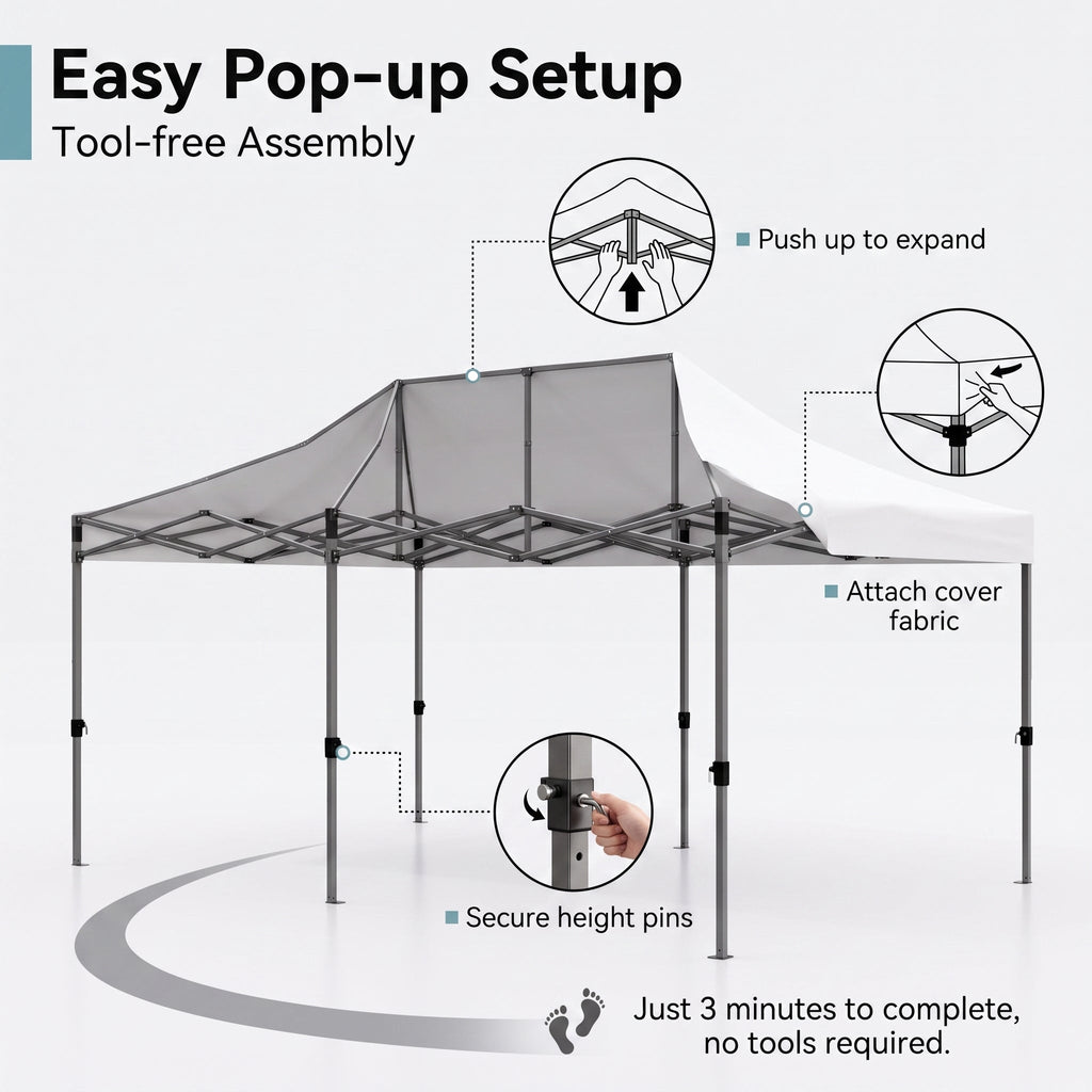 ShadeHaven – Heavy-Duty Pop-Up Canopy Tent with Removable Sidewalls