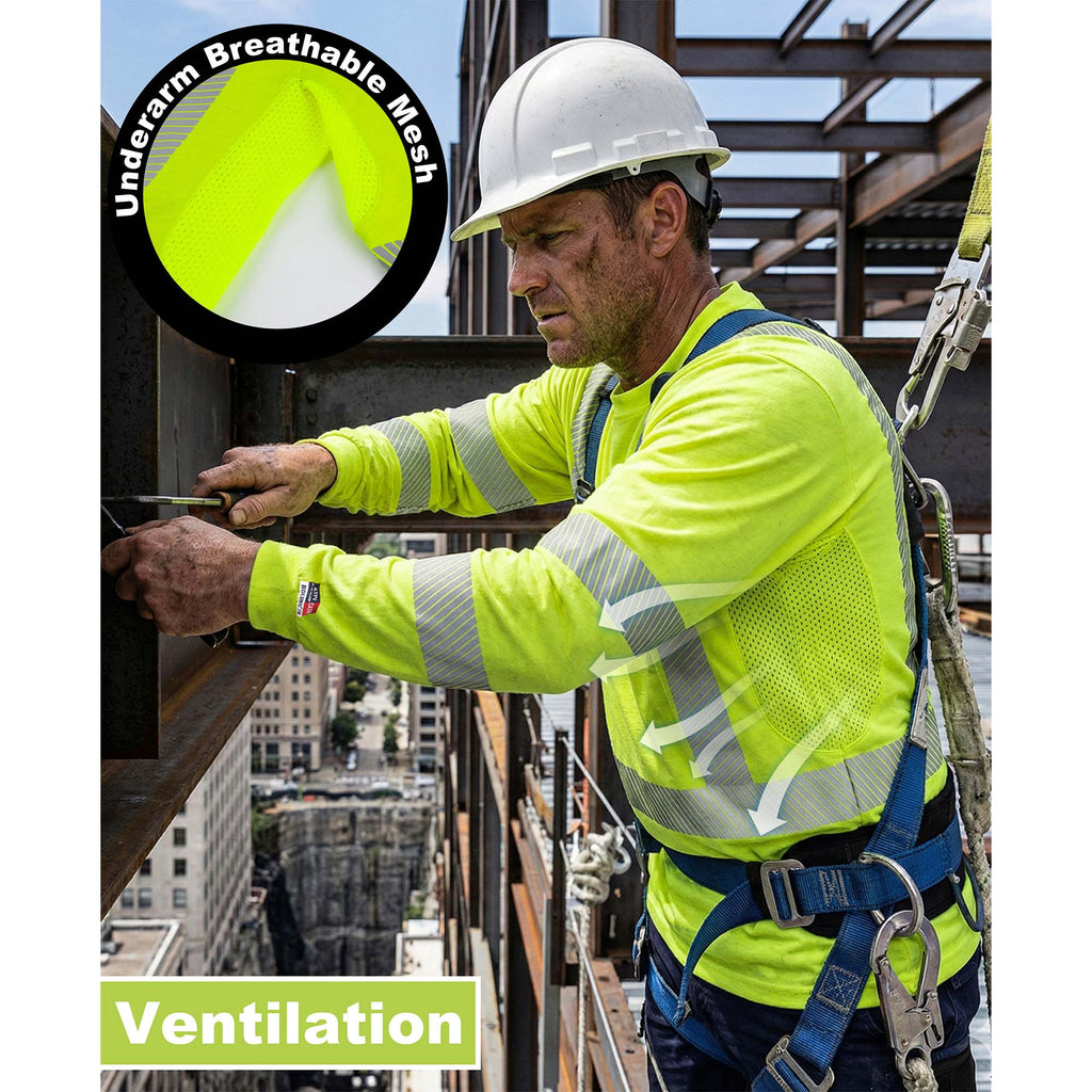 VentShield – 5.5 oz Lightweight Hi-Vis Summer Vented Mesh FR Long Sleeve T-Shirt