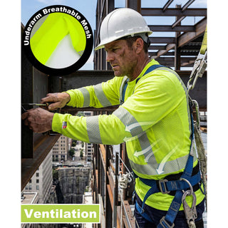 VentShield – 5.5 oz Lightweight Hi-Vis Summer Vented Mesh FR Long Sleeve T-Shirt