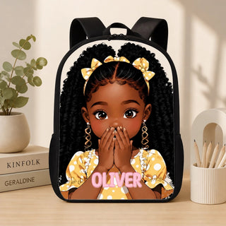 CrownPack – Personalized Afro Art Kids Backpack With Custom Name