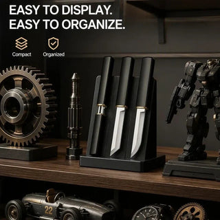 TwinEdge Collector Set – Matte-Black Twin-Blade Mechanical Display Piece