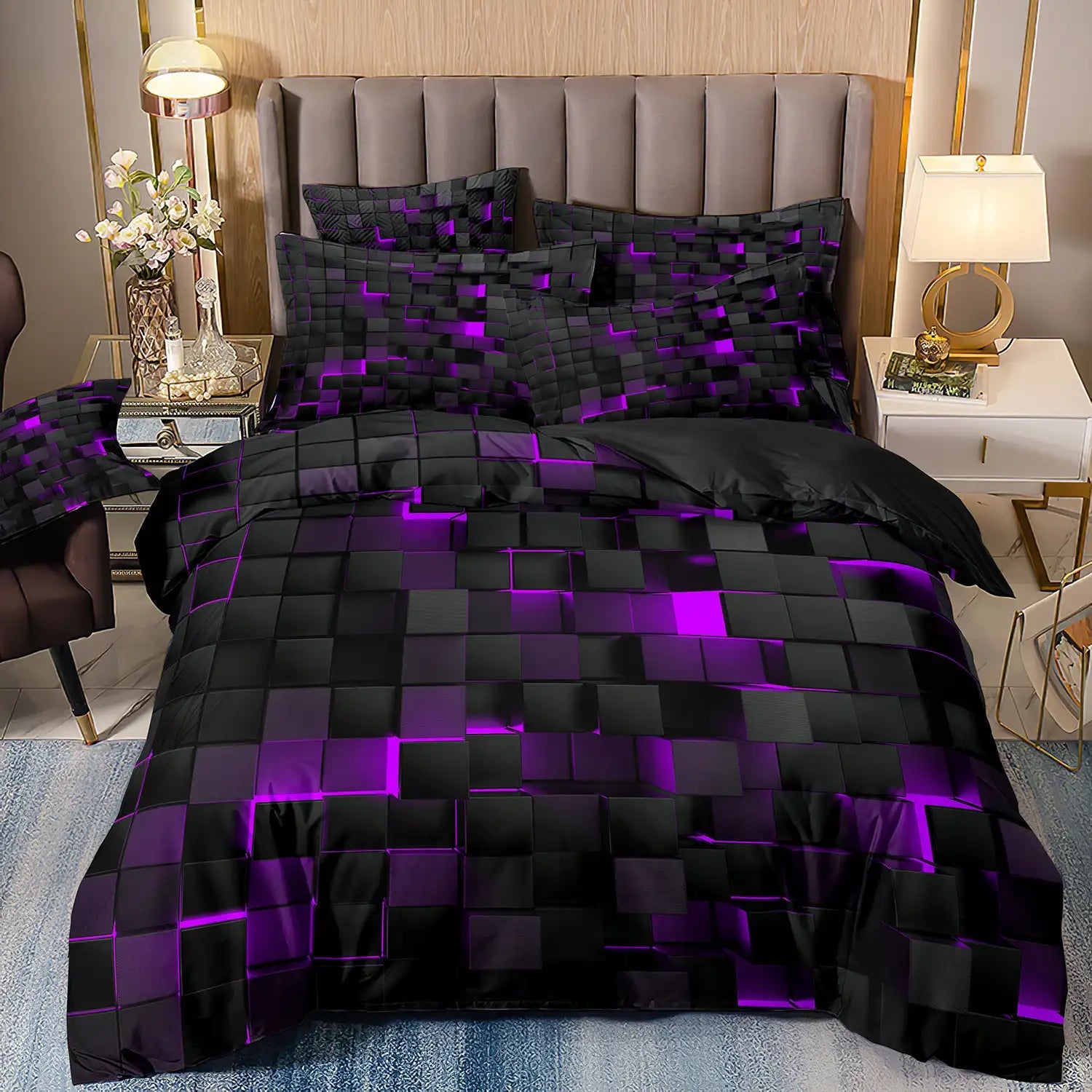GlowCube – 3D Gradient Duvet Cover Set
