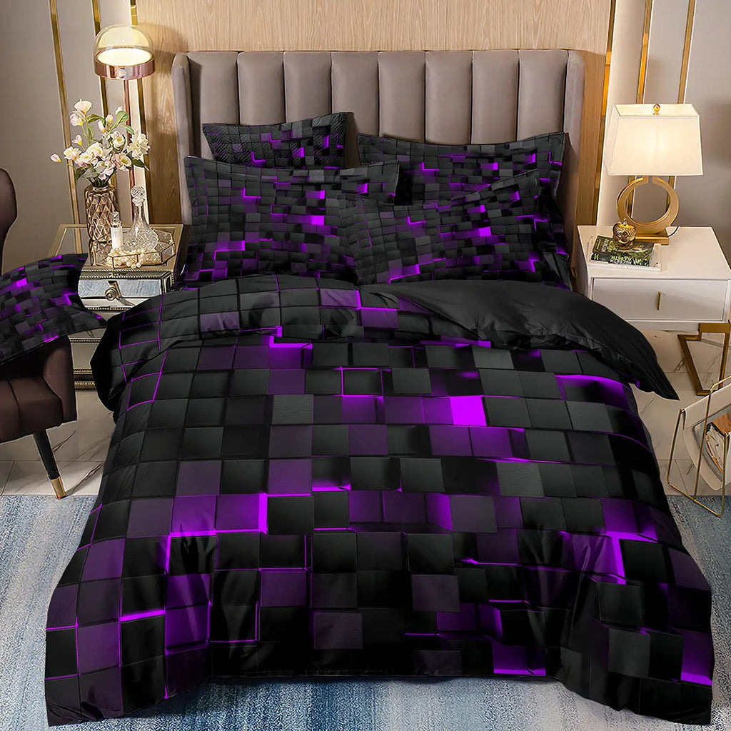 GlowCube – 3D Gradient Duvet Cover Set