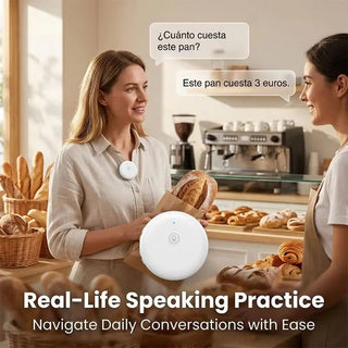 LinguaPod – 🌎 AI Wearable Translator with 165+ Language Two-Way Voice Translation, Smart Learning & Bluetooth for Travel, Work and Everyday Conversations