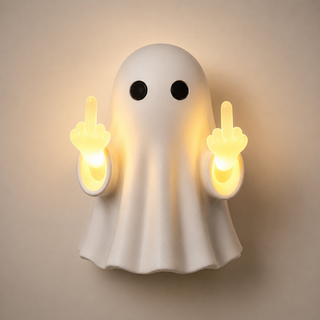 GrudgeGlow – Middle Finger Ghost Wall Night Light