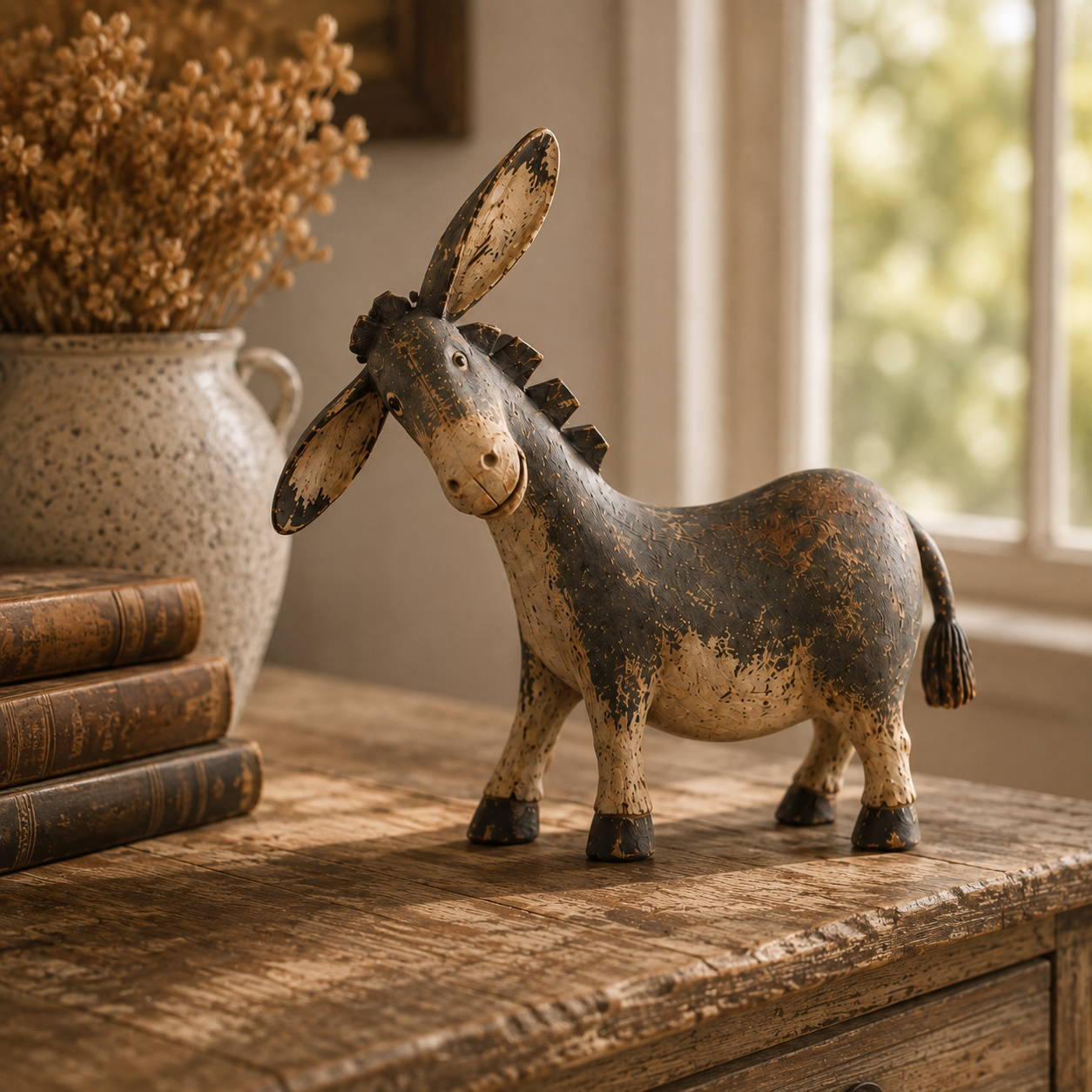 DonkeyCharm – Rustic Resin Figurine for Farmhouse Decor