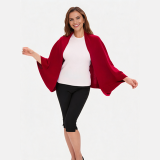 CozyDrape – 100% Merino Wool Wrap with Built-In Sleeve Openings