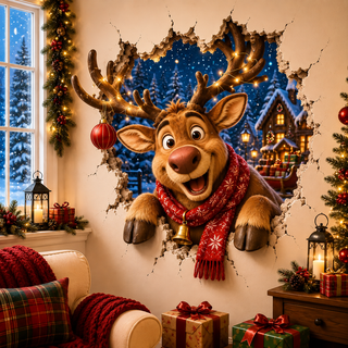 YuleBreak – 🔥 19.7 in (50.0 cm) Christmas Breaking Through the Wall Decal