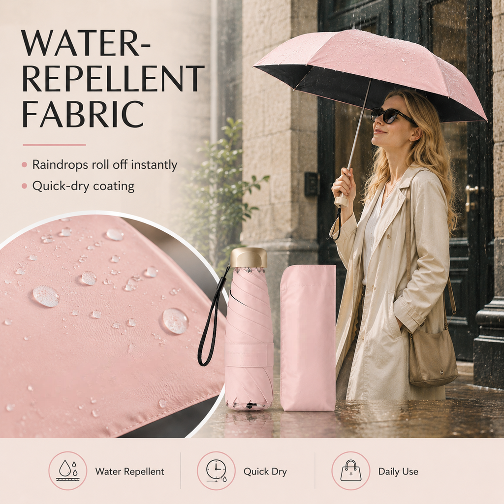 PocketHalo – Mini UV Capsule Umbrella with UPF50+ Sun Protection