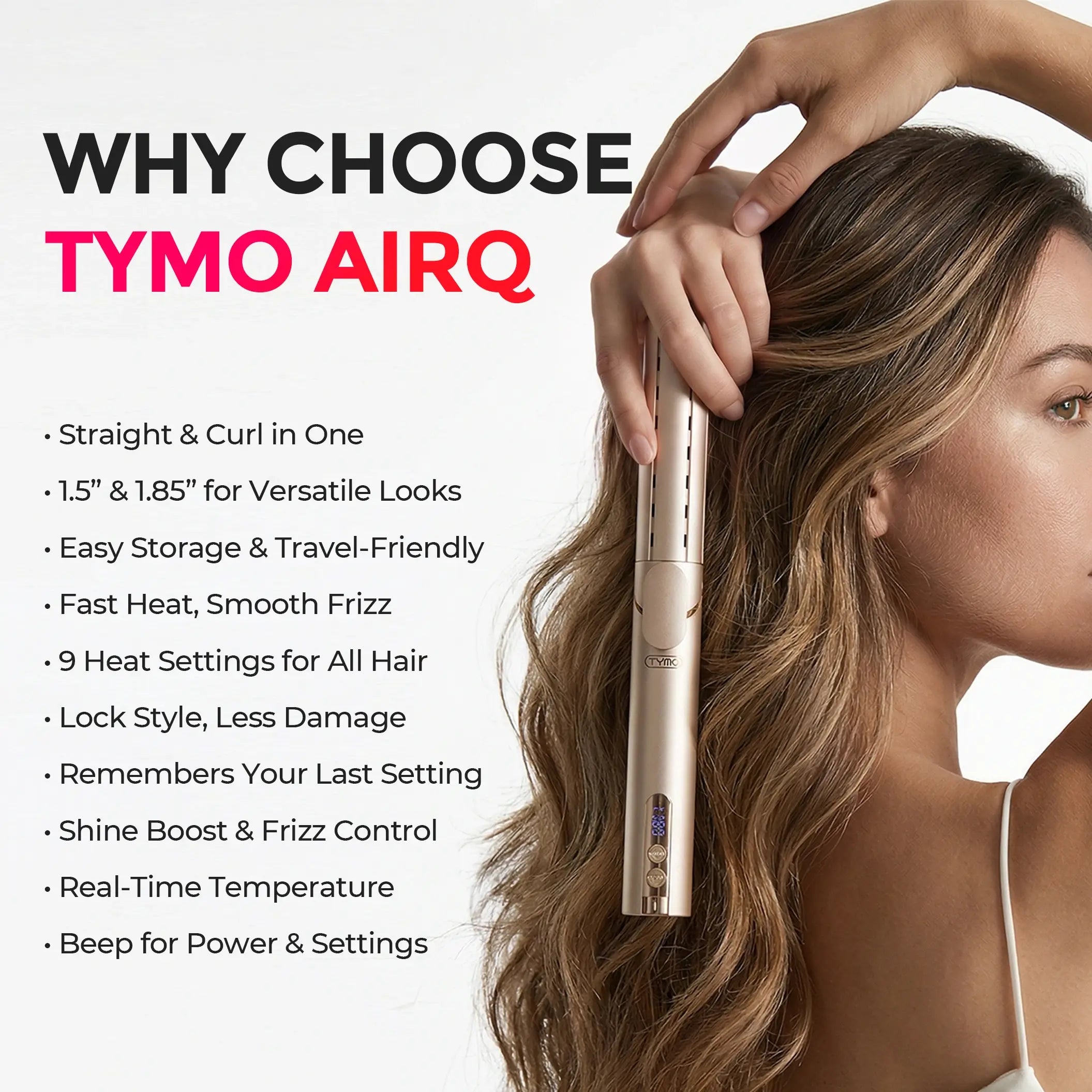 CurlShift – 2-in-1 Adjustable-Barrel Hair Straightener & Curler with Cool Airflow