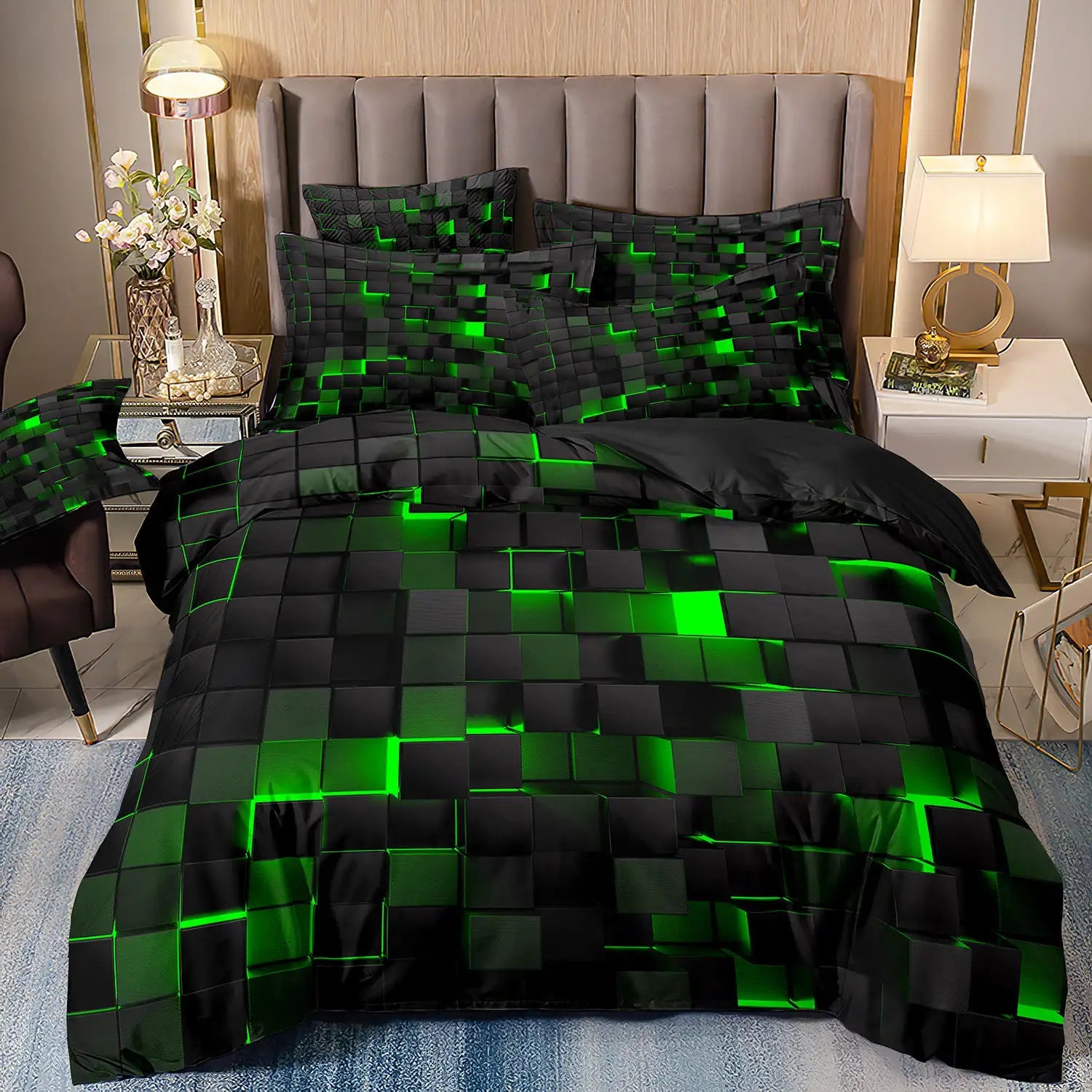 GlowCube – 3D Gradient Duvet Cover Set