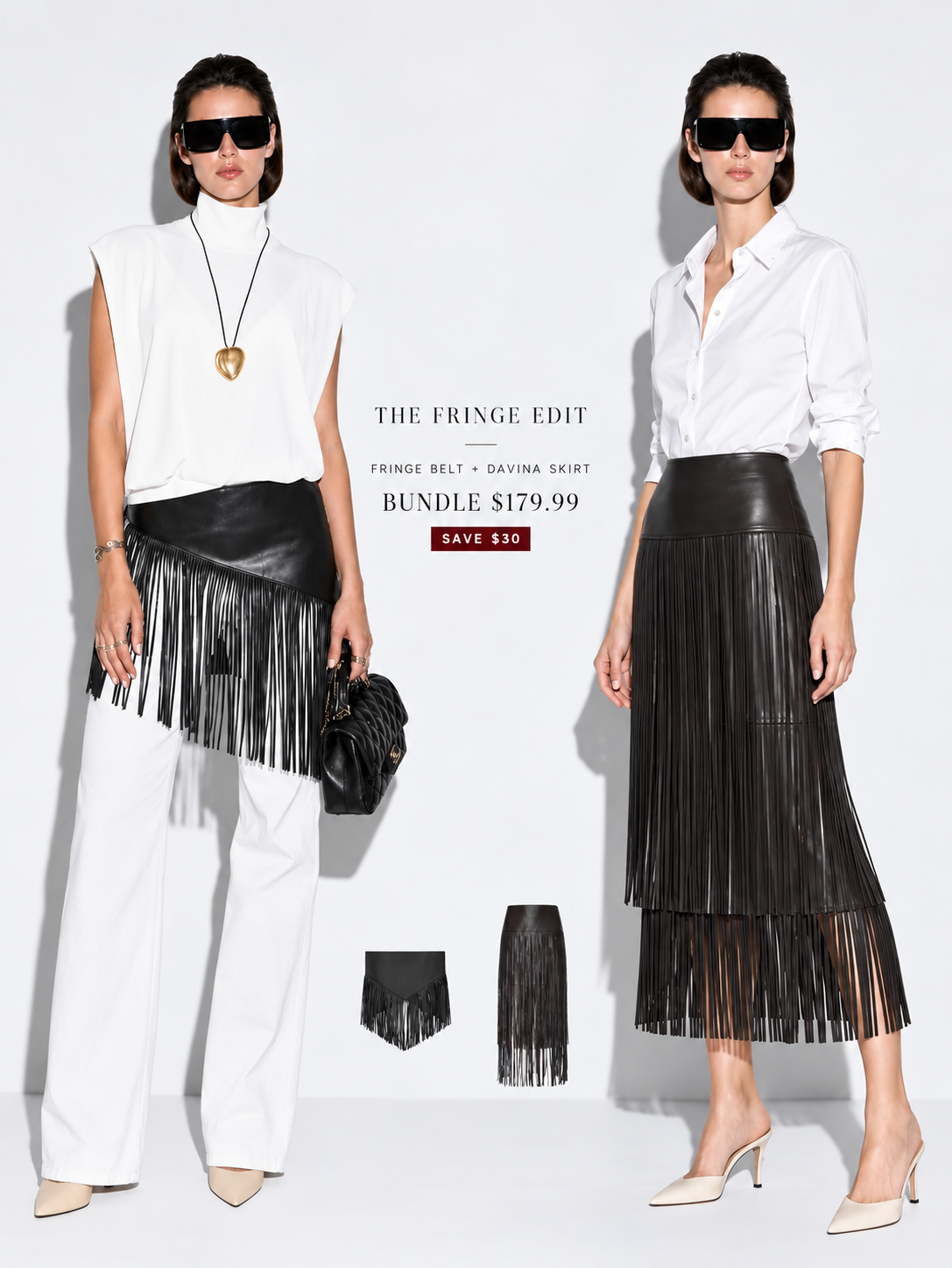 FringeMotion – Davina Tiered Fringe Skirt