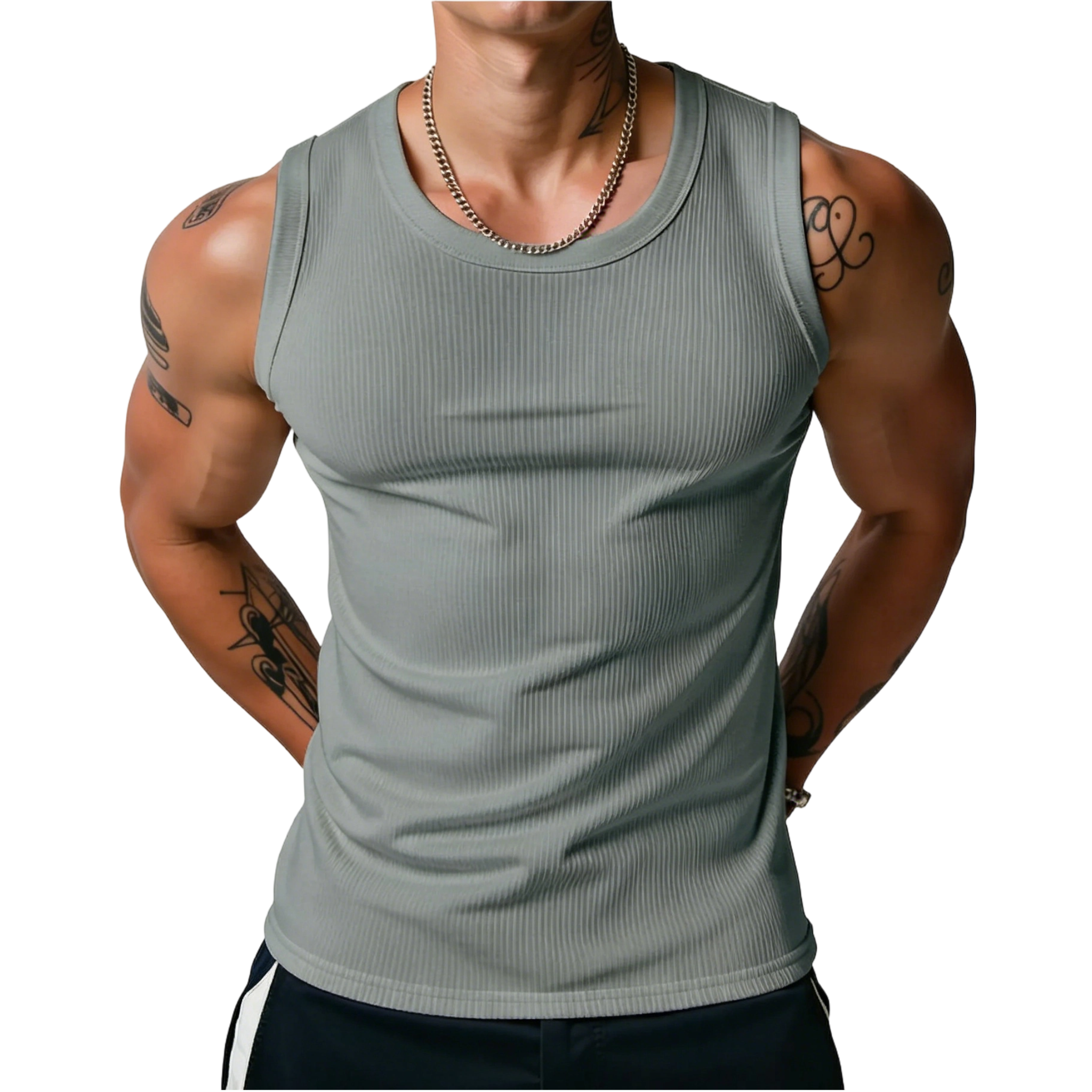 RibFlex – 💝💝 Men's Wide Strap Ribbed Tank Top