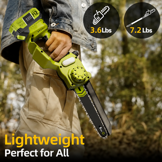 LimbReach – 🔥🌳 2-in-1 Mini Chainsaw: Cordless Electric Pruning Saw with Telescopic Pole & 21V Batteries