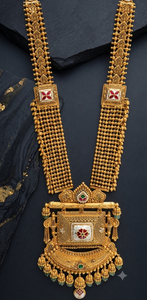 TempleGrace – Traditional Temple Jewellery Long Haram Necklace & Jhumka Earrings
