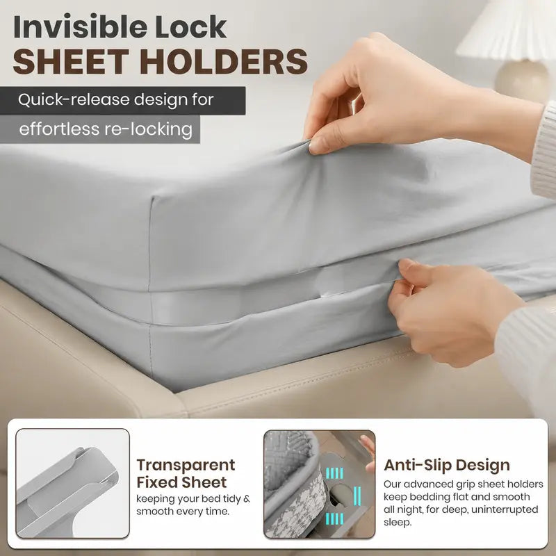 SheetLock – Locking Fitted Sheet Corner Holders