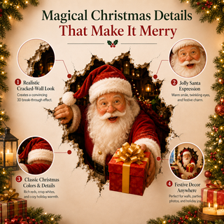 YuleBreak – 🔥 19.7 in (50.0 cm) Christmas Breaking Through the Wall Decal