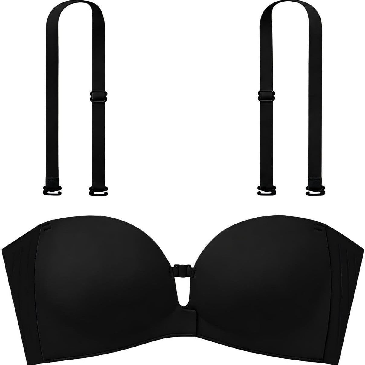 LiftLock – 🎒✨ Strapless Push-Up Bra with Front Closure, Padded Lift & Non-Slip Support 💕