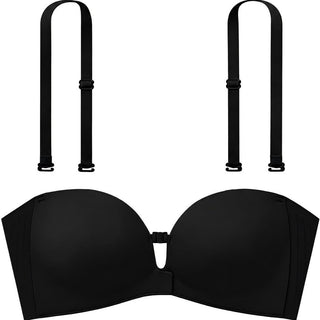 LiftLock – 🎒✨ Strapless Push-Up Bra with Front Closure, Padded Lift & Non-Slip Support 💕