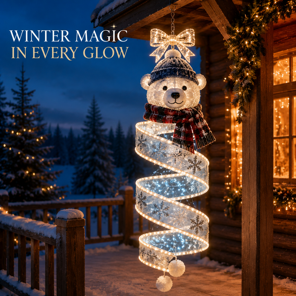 🎄 SpiralGlow – Enchanted Christmas Spiral Hanging Lights for Glowing Holiday Porch Decor
