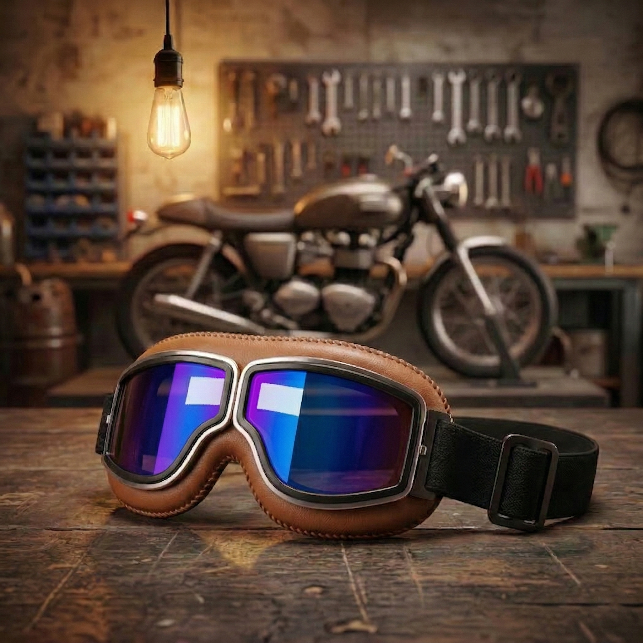 🔥 RetroRide – OTG Vintage Motorcycle Goggles (Fits Over Glasses)