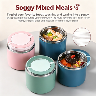 BentoVault – Stainless Steel Bento Lunch Box with Handle, Leakproof & Stackable 🍱