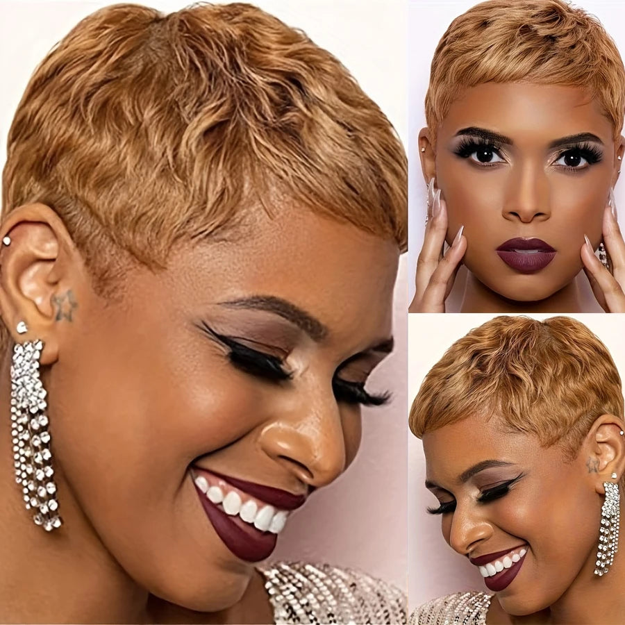 PixieLuxe – Full Lace Pixie Cut Wig in 100% Human Hair