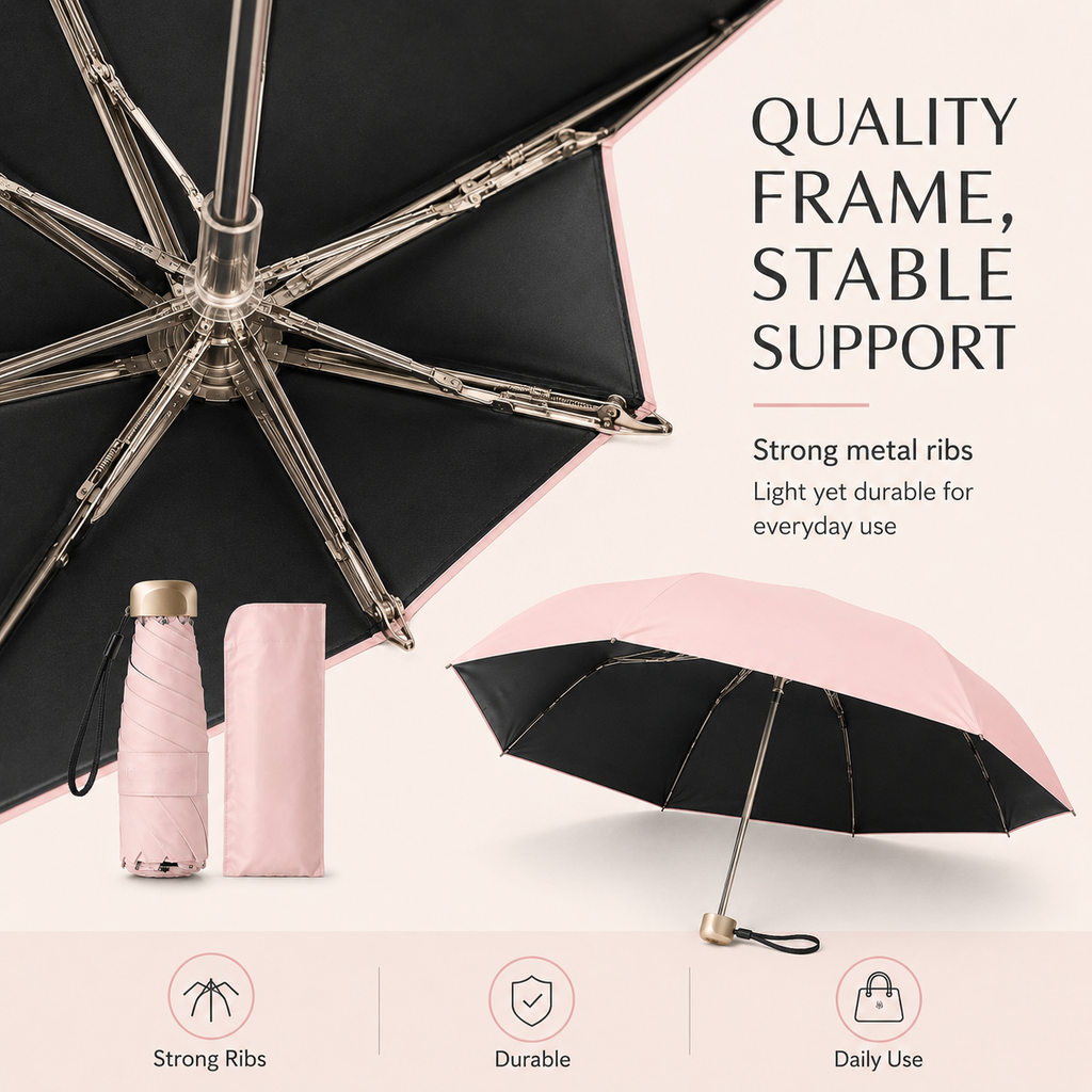 PocketHalo – Mini UV Capsule Umbrella with UPF50+ Sun Protection
