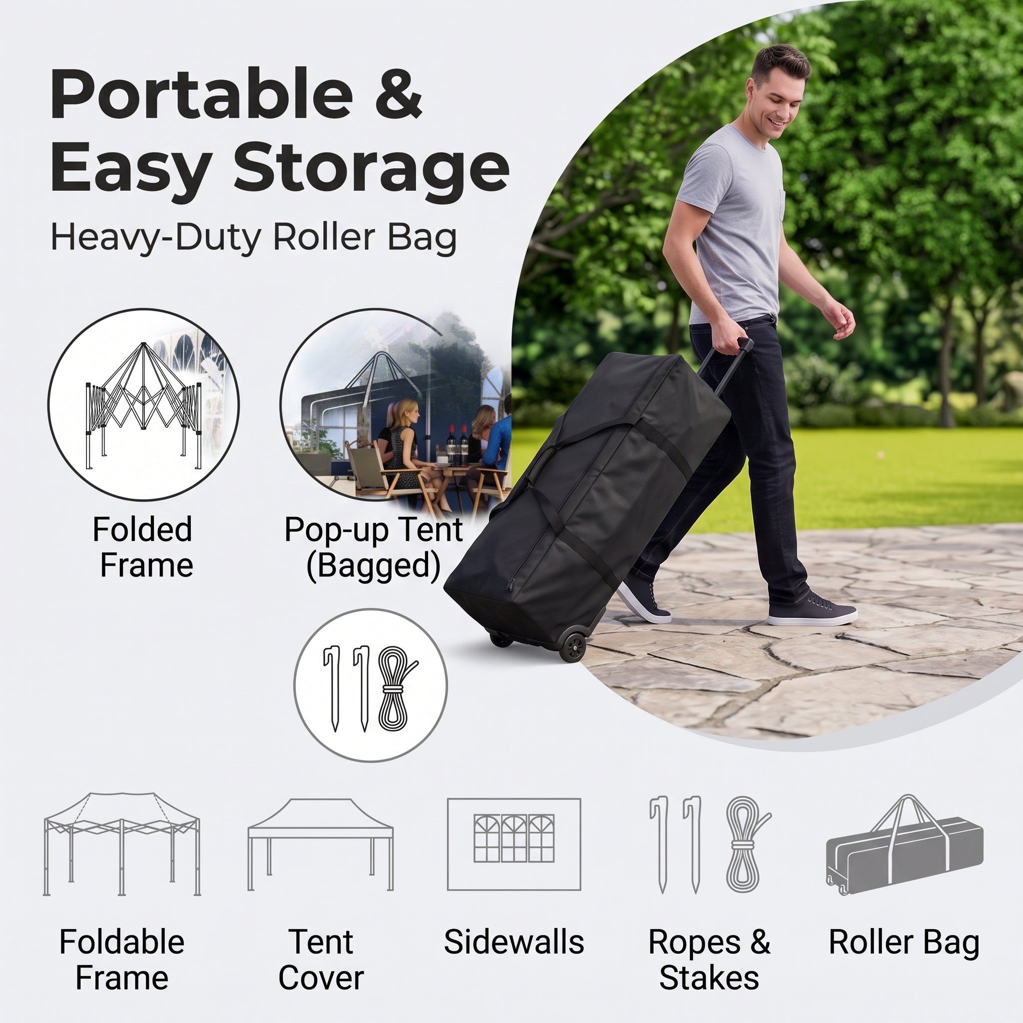 ShadeHaven – Heavy-Duty Pop-Up Canopy Tent with Removable Sidewalls