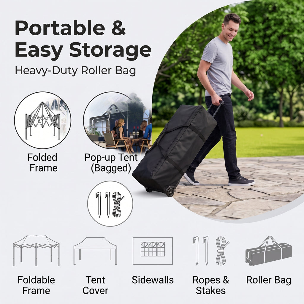 ShadeHaven – Heavy-Duty Pop-Up Canopy Tent with Removable Sidewalls