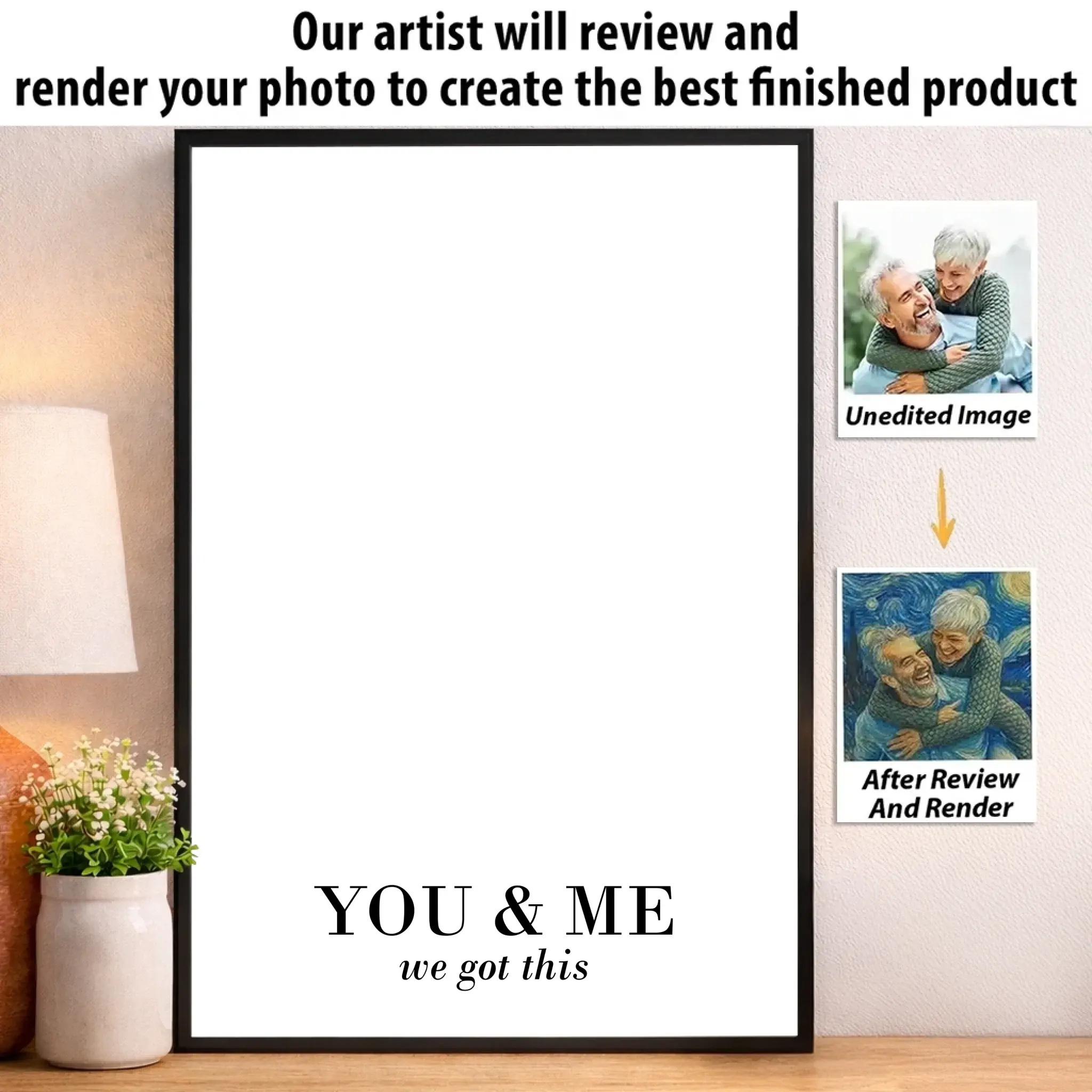 StarryTogether – Personalized Van Gogh Style Couple Portrait Poster or Canvas