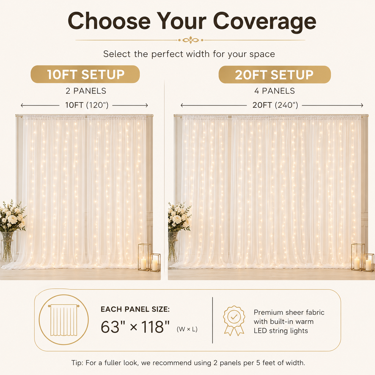 DreamGlow – Tulle Curtain Lights Set