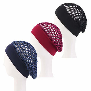 SnoozeCrown – 3-Piece Stretchy Wide-Edge Sleep Bonnet Set for Nighttime Hair Care & Beauty💤