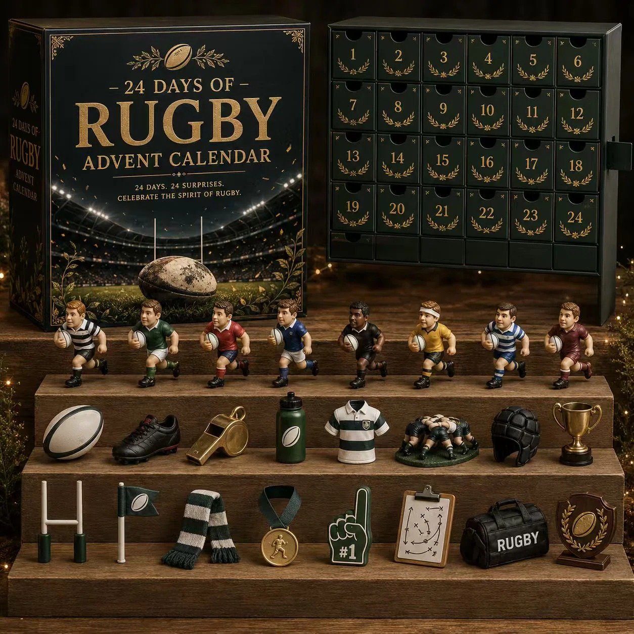 ScrumCount – 🏉 Rugby Advent Calendar with 24 Unique Acrylic Charms