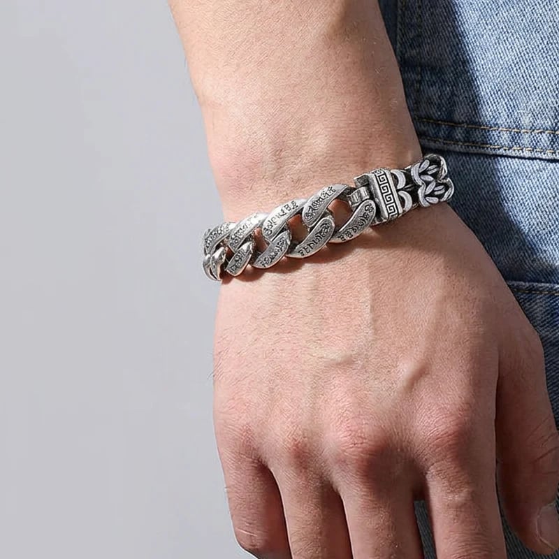 MantraLink – Men's Retro Six-Syllable Mantra Bracelet