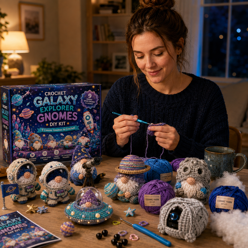 🧶 GnomeWonder – 9-Piece Fantasy Crochet DIY Kit