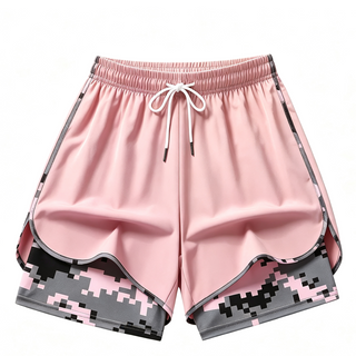 MoveEase – Women’s Double-Layer Athletic Shorts with Pockets