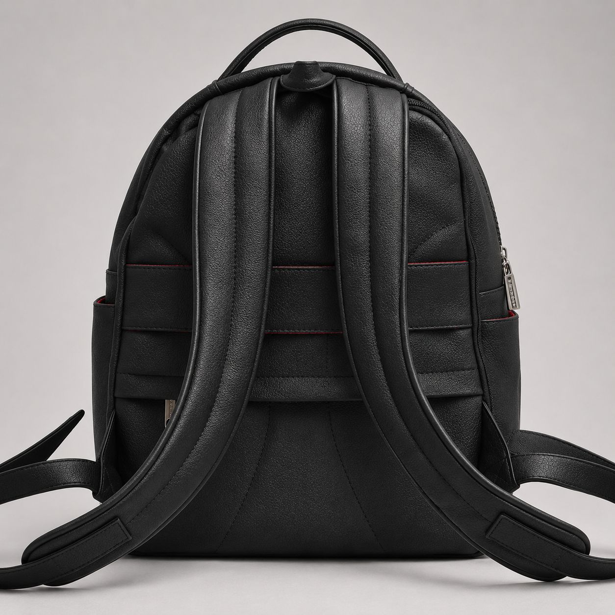 RedCore – Black Vegan Leather Laptop Backpack