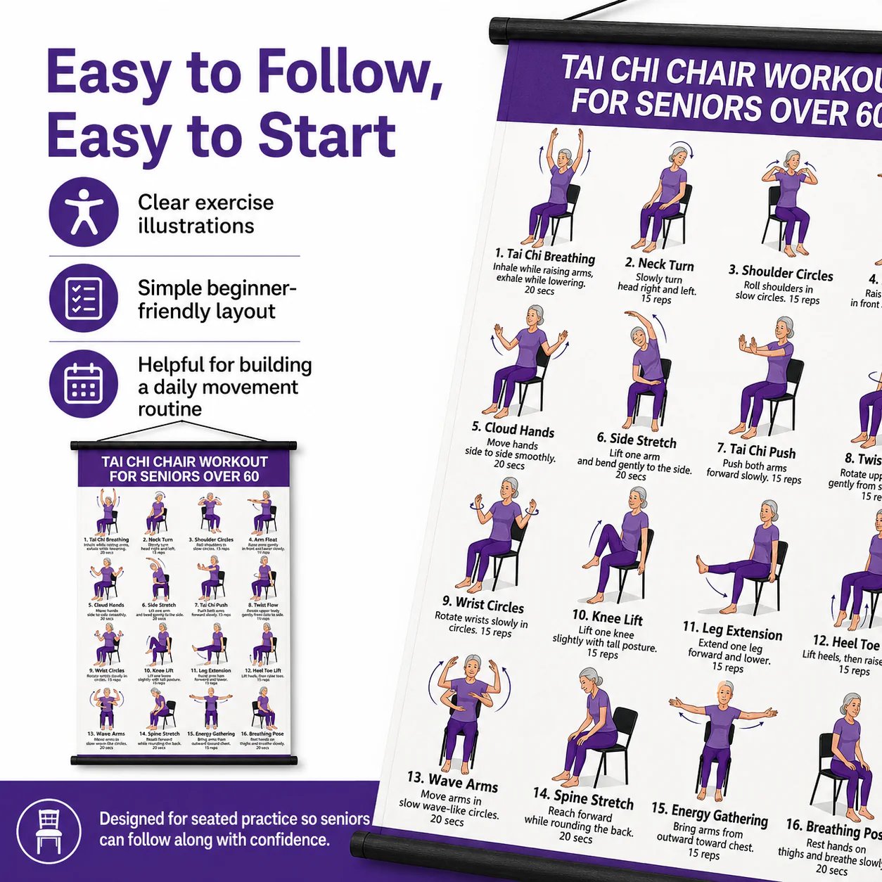 ChairFlow – Illustrated Chair Tai Chi and Yoga Charts