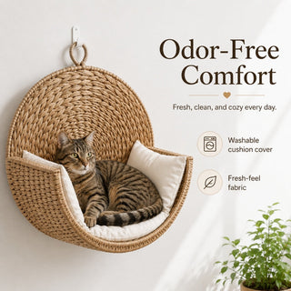 LoftNest – Handwoven Wall-Mounted Cat Bed
