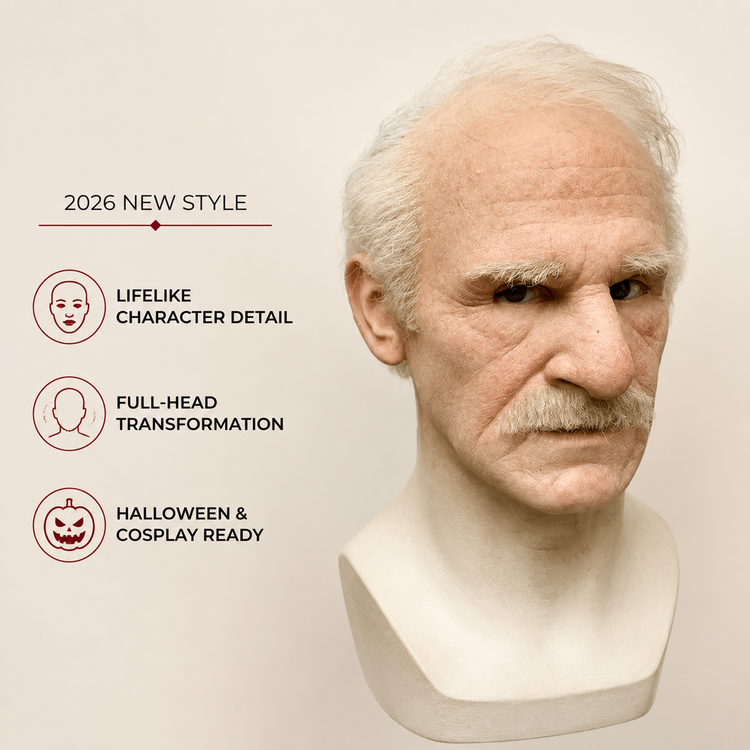 OldSoulMask – Lifelike Full-Head Elderly Character Mask