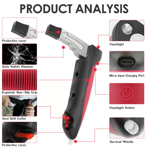 AutoAssist – 👀 5-in-1 Car Door Support & Emergency Tool