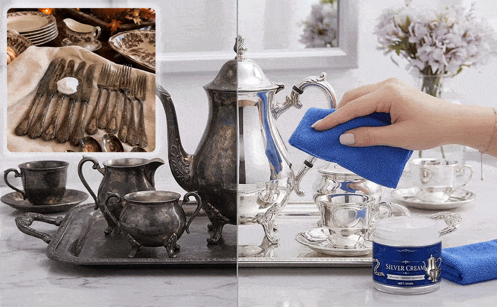 SilverRevive – Professional Instant-Restoration Silver Polishing Cream with Towel